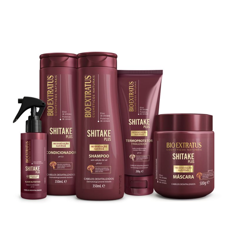 Kit Shitake Shampoo, Condicionador e Máscara (500g)