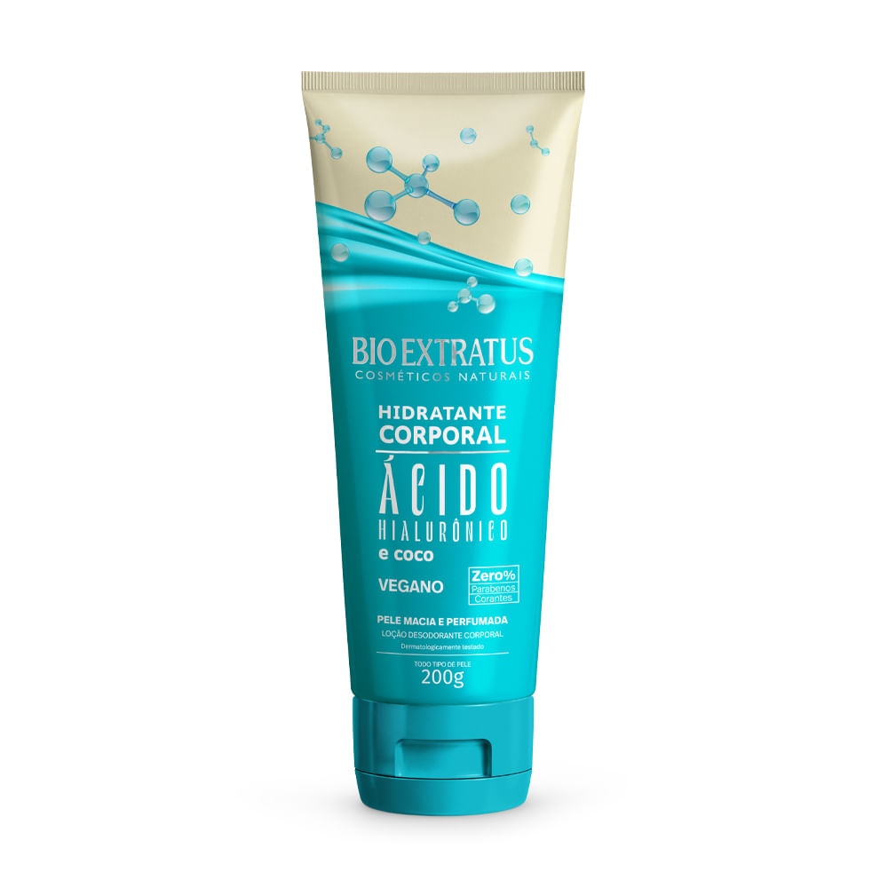 Hidratante Corporal Ácido Hialurônico e Coco 200g - Bio Extratus