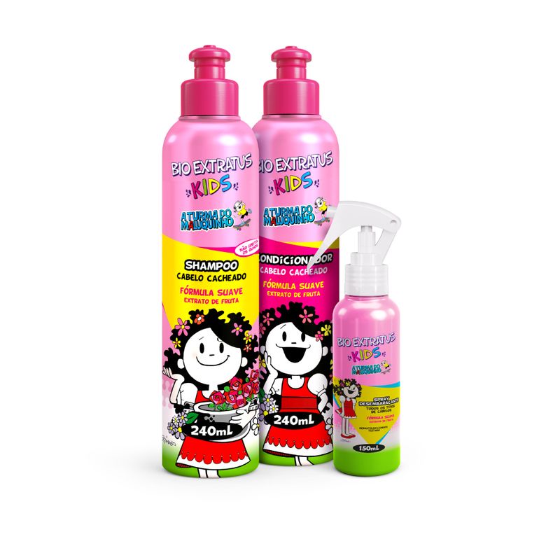 Kit-Kids-Cabelo-Caheado-Shampoo-Condicionador-e-Spray-Desembaracante