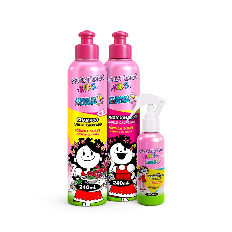 Kit-Kids-Cabelo-Caheado-Shampoo-Condicionador-e-Spray-Desembaracante