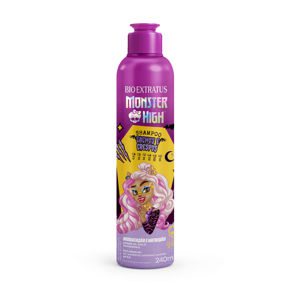 Shampoo Cachos e Crespos Bio Extratus + Monster High 240mL